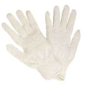 String Knit White Cotton Polyester Gloves (12 pack)