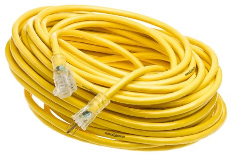 12/3 Round 100-Foot Extension Cords With Lighted End UL Approved