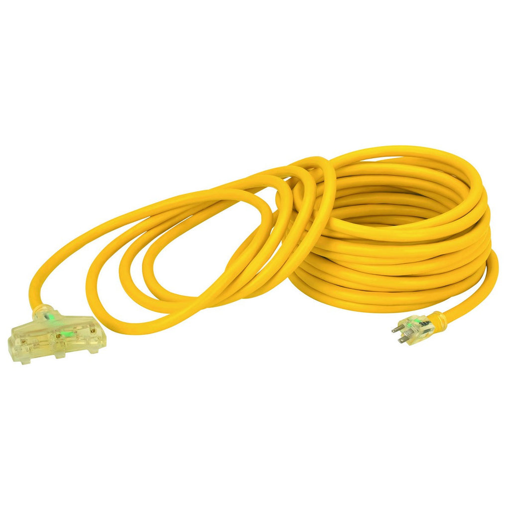 12/3 Round 100-Foot Extension Cords With Triple Tap UL Approved