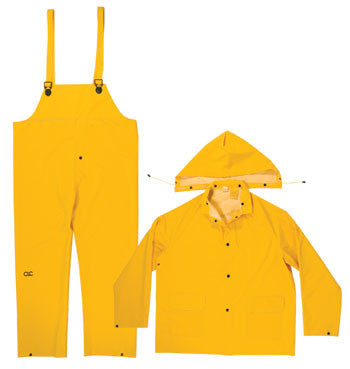 Rain suit with pants and suspenders